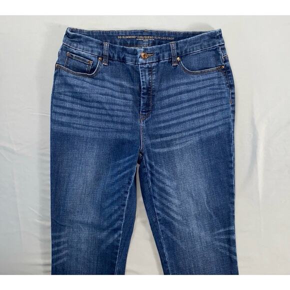Chico's So Slimming Girlfriend Slim Ankle Leg Crop Stretch Jeans. Women's 10 GUC - Picture 1 of 9